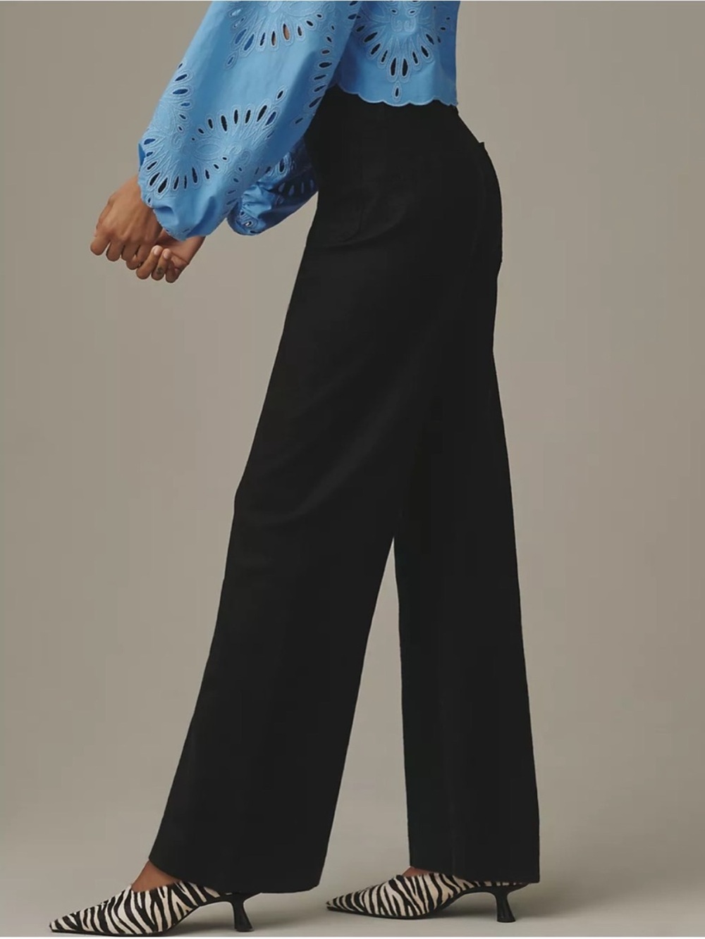 Maeve Anthropologie The Colette Magic Fabric Full-Length Pants in Black - Picture 2 of 10